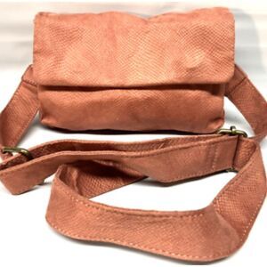 Anthropologie Coral Crossbody Bag with Elegant Texture